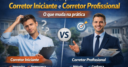Diferença entre corretor iniciante e corretor profissional: o que muda na prática