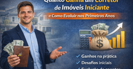 Quanto ganha um corretor de imóveis iniciante e como evoluir nos primeiros anos