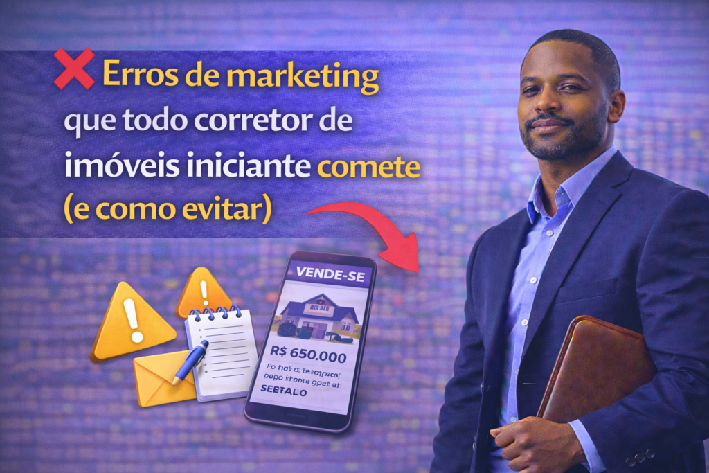 Erros de marketing que todo corretor de imóveis iniciante comete (e como evitar)