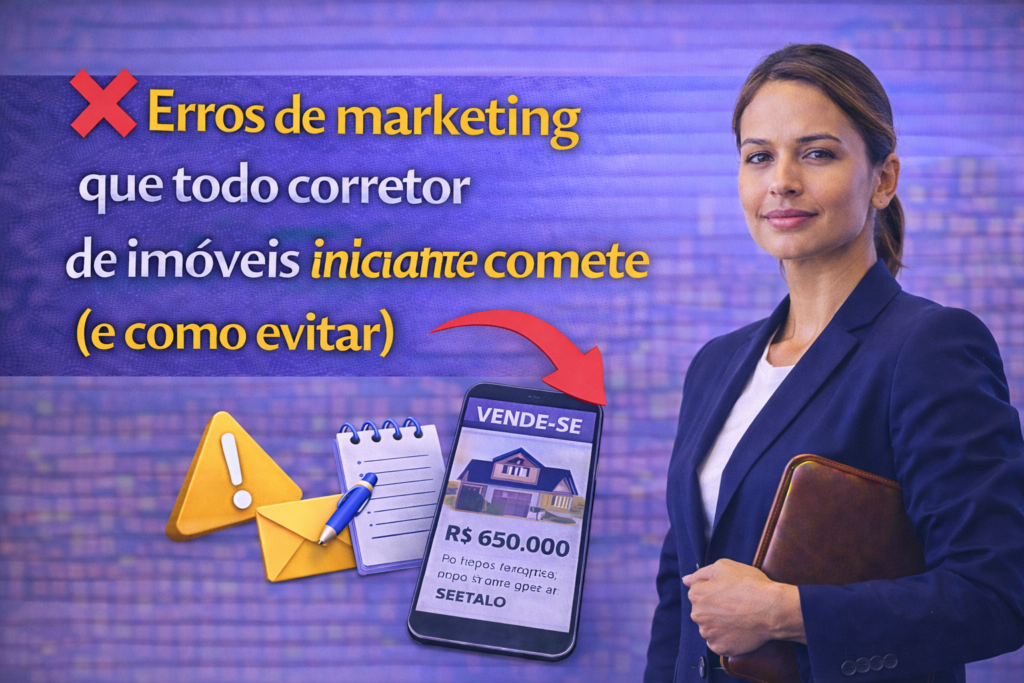 Erros de marketing que todo corretor de imóveis iniciante comete (e como evitar)